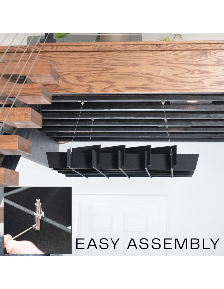 Panel Acústico de Techo VIVO 114.6x114.6cm Negro PP-CW02B