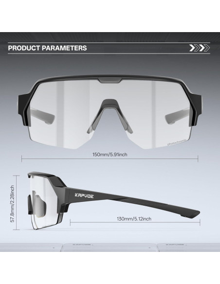 Gafas de Ciclismo KAPVOE K360 Fotoquímicas UV400 Unisex