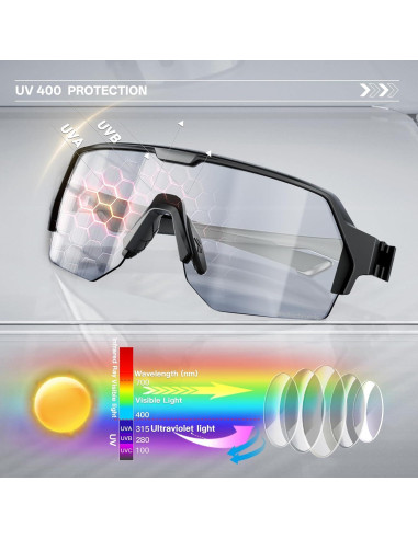 Gafas de Ciclismo KAPVOE K360 Fotoquímicas UV400 Unisex