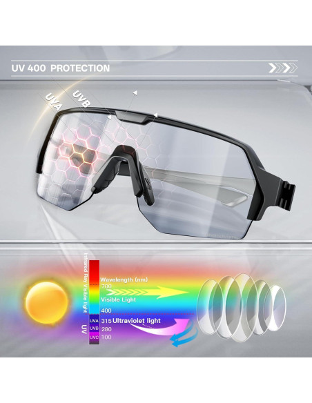 Gafas de Ciclismo KAPVOE K360 Fotoquímicas UV400 Unisex