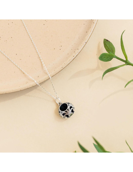 Collar de Encaje Vintage Bottled Up Designs - Vidrio Negro Ecológico