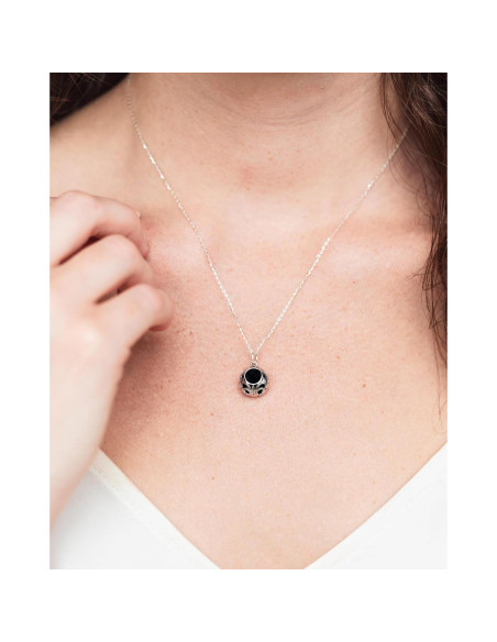 Collar de Encaje Vintage Bottled Up Designs - Vidrio Negro Ecológico