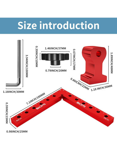 Abrazaderas de Ángulo Recto DICATTE 180mm Aluminio 2 Pcs