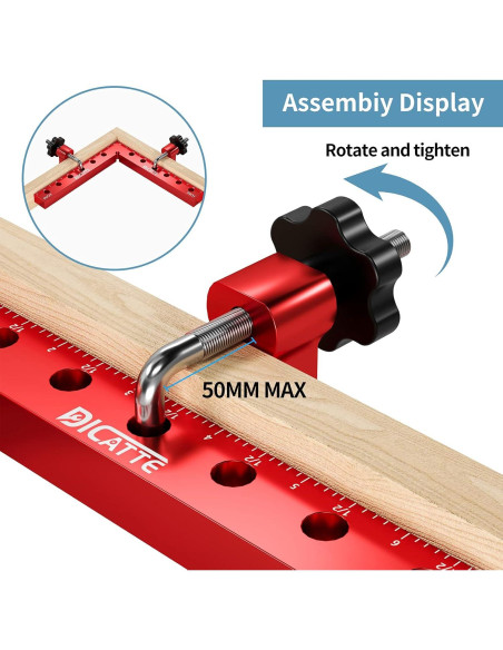 Abrazaderas de Ángulo Recto DICATTE 180mm Aluminio 2 Pcs