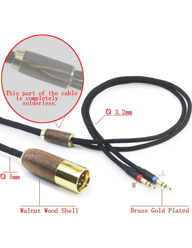 Cable Balanceado XLR 4 Pines NewFantasia 3m Cobre Baño Plata