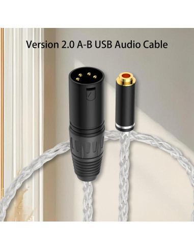 Adaptador de Audio 4 Pin XLR Macho a 4.4mm Hembra XIUSHAOT
