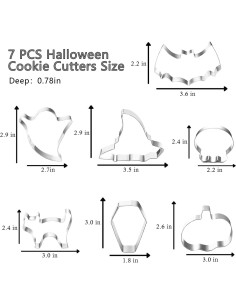 Juego de Cortadores de Galletas Halloween Eyglajdd 7 Piezas Acero Inoxidable 2