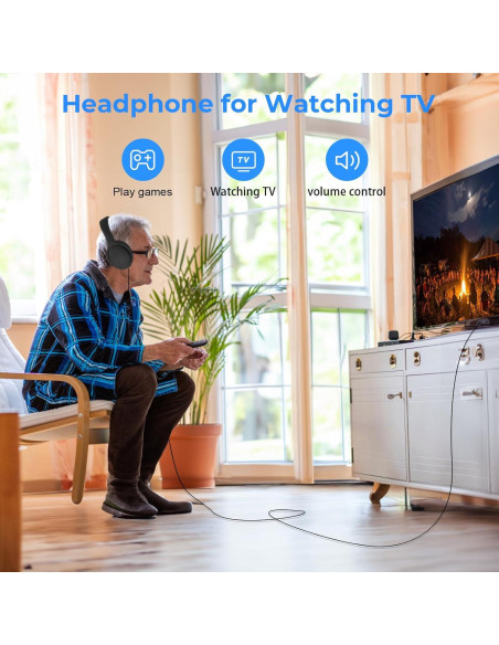 Auriculares con cable largo Yuebaitu S7 5.97m para TV