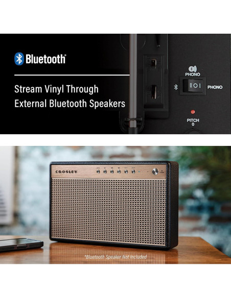 Tocadiscos Portátil Vintage Crosley CR8017B-WB Bluetooth 3 Velocidades