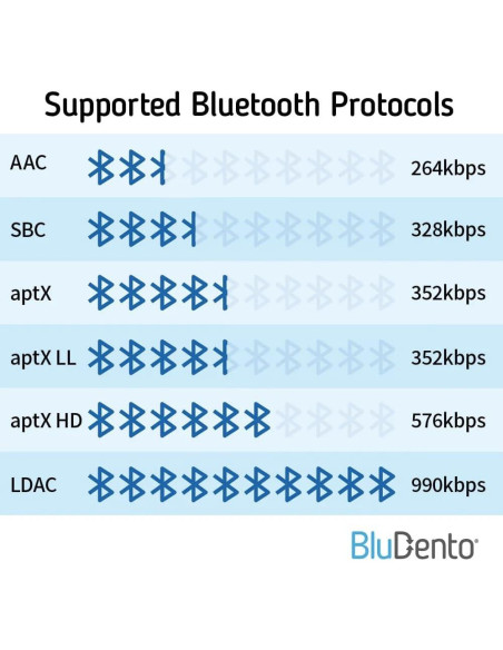 Receptor Bluetooth Hi-Fi BluDento B2 con DAC ESS y Pantalla OLED