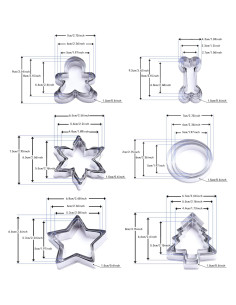 Set 18 Cortadores de Galletas de Navidad Uparea - Acero Inoxidable 2