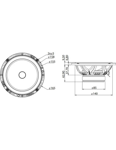 Focal 165AS Altavoces Componentes 6.5" 2 Vías 60W RMS