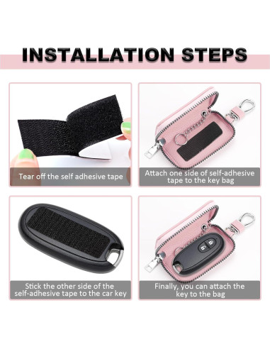 Funda de Llave de Auto vvag de Cuero Rosa, Universal y Premium