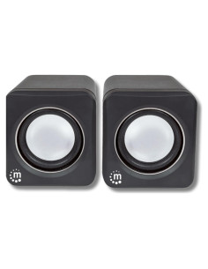 Altavoces USB Manhattan 2600 - Compactos y Potentes - Negro Plata