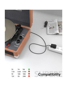 Cargador 5V 1A Superer para Tocadiscos Victrola VSC-550BT 2