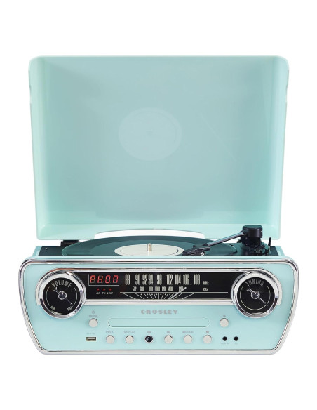 Reproductor de Vinilo 7-en-1 Crosley CR6047A-AB Bluetooth Azul Aqua