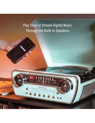 Reproductor de Vinilo 7-en-1 Crosley CR6047A-AB Bluetooth Azul Aqua