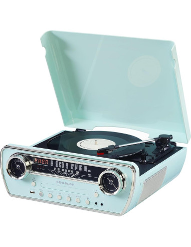 Reproductor de Vinilo 7-en-1 Crosley CR6047A-AB Bluetooth Azul Aqua