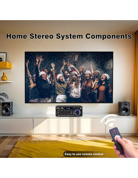 Amplificador Estéreo AK45Pro 400W Bluetooth 5.3 para Hogar
