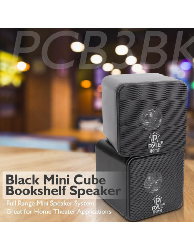 Altavoces de Estantería Pyle PCB4BK Mini Cube 200W Negro