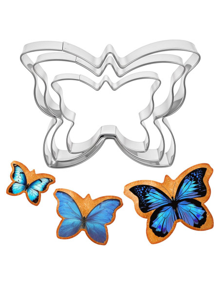 Juego de Cortadores de Galletas Mariposa Quilax 3 Piezas