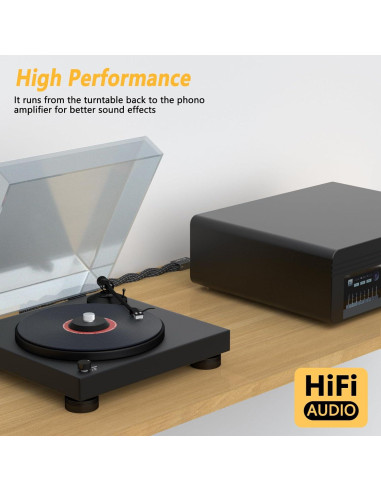 Cable RCA de Turntable 1.5m Preffair X425-2R con Tierra