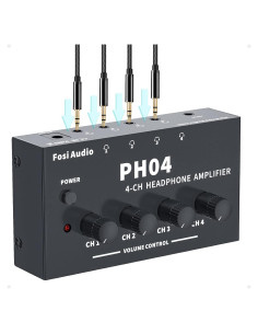 Amplificador de Auriculares Fosi Audio PH04 4 Canales 12V