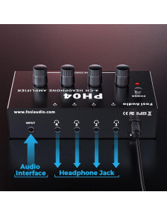 Amplificador de Auriculares Fosi Audio PH04 4 Canales 12V 2
