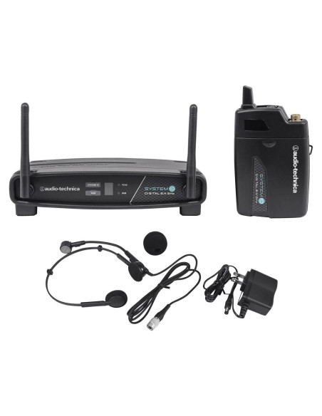 Sistema de micrófono inalámbrico Audio-Technica ATW-1101/H con micrófono de cabeza
