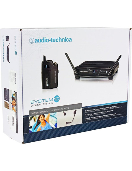 Sistema de micrófono inalámbrico Audio-Technica ATW-1101/H con micrófono de cabeza
