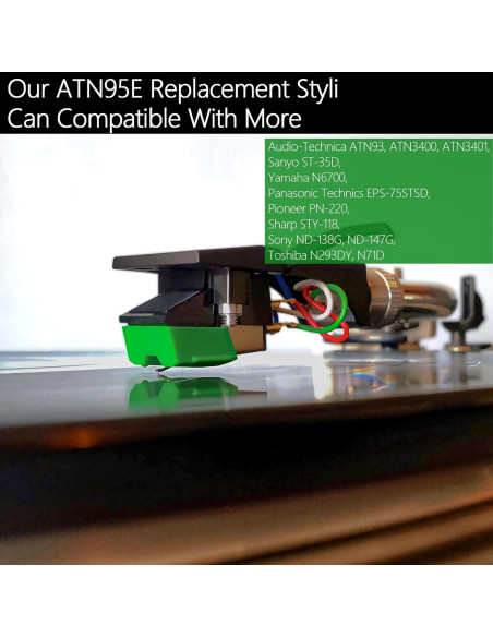 Aguja de Reemplazo ATN95E Diamond Audio-Technica para Tocadiscos