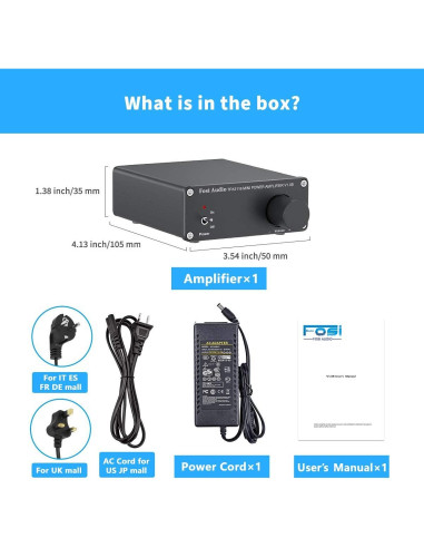 Amplificador Estéreo Fosi Audio V1.0B 100W 2 Canales Hi-Fi