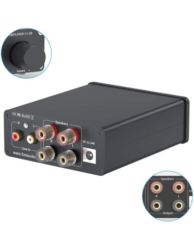 Amplificador Estéreo Fosi Audio V1.0B 100W 2 Canales Hi-Fi