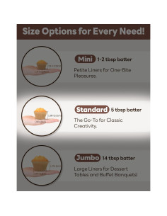 200 Forros de Cupcake Negros Bake Choice - Papel Pergamino Antiadherente 2