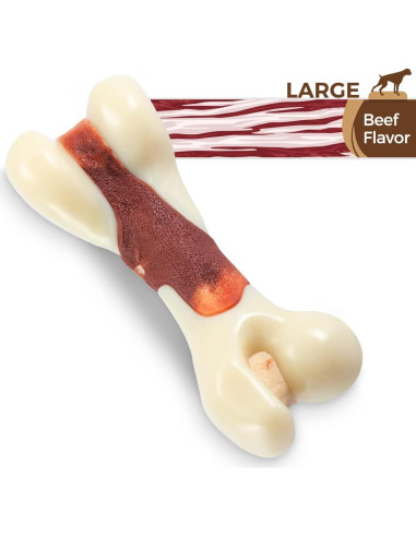 Juguete de Masticar Indestructible Tikaton para Perros - Carne de Res