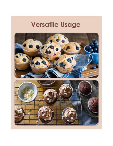 200 Forros de Cupcake Negros Bake Choice - Papel Pergamino Antiadherente