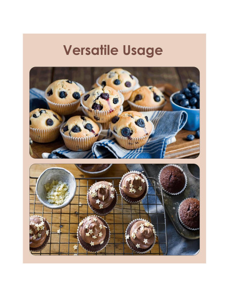 200 Forros de Cupcake Negros Bake Choice - Papel Pergamino Antiadherente