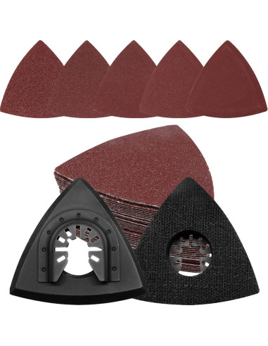 2 Almohadillas de Lijado Oscilante SWZHAI + 50 Triangulares