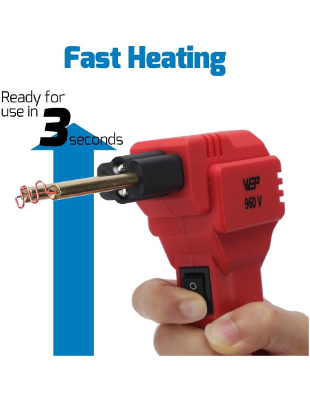Kit de Soldador de Plástico WEP 960-V Rojo 110V con 200 Grapas