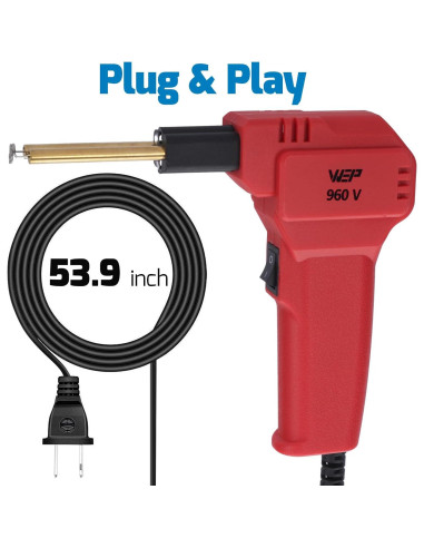 Kit de Soldador de Plástico WEP 960-V Rojo 110V con 200 Grapas