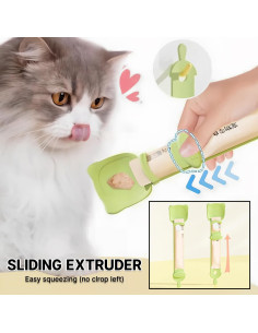 Cuchara de Alimentación para Gatos Qiifaiikooii - Verde, 32g 2