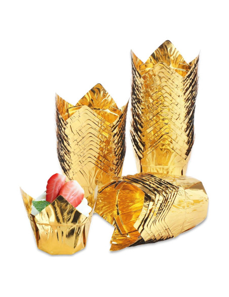 50 Forros de Papel de Aluminio Eusoar 3.5oz para Cupcakes