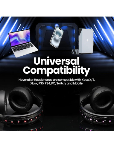 Auriculares Gaming Haymaker Bluetooth 5.0 con Cancelación de Ruido
