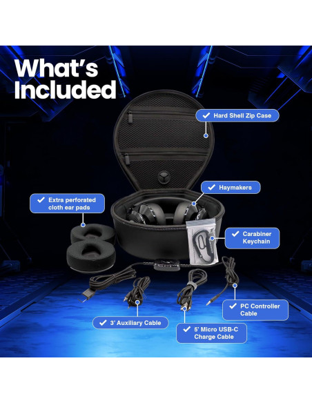 Auriculares Gaming Haymaker Bluetooth 5.0 con Cancelación de Ruido