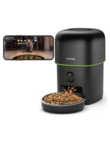 Comedero Automático para Gatos Yuposl 2L con Cámara HD y WiFi