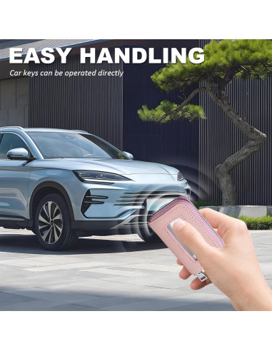 Funda de Llave de Auto vvag de Cuero Rosa, Universal y Premium