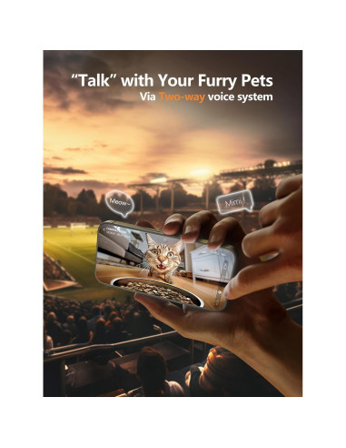 Comedero Automático para Gatos Yuposl 2L con Cámara HD y WiFi