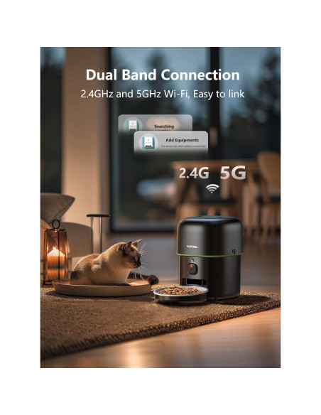 Comedero Automático para Gatos Yuposl 2L con Cámara HD y WiFi