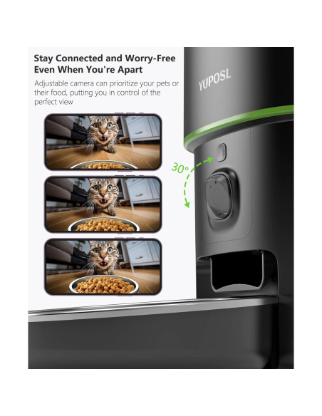 Comedero Automático para Gatos Yuposl 2L con Cámara HD y WiFi
