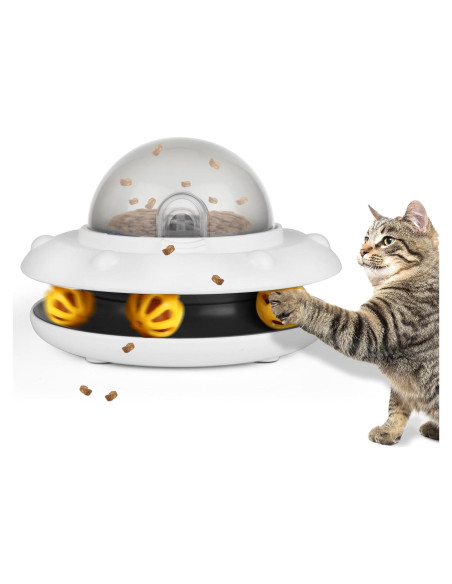 Comedero Interactivo para Gatos CarrieCathy UFO 2-en-1 Lento